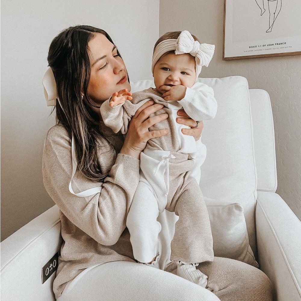 Mama & mini lounge sets - Cream and White Color Block